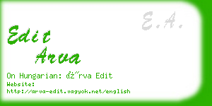 edit arva business card